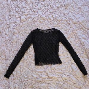 Black Mesh/Sheer Women's Top